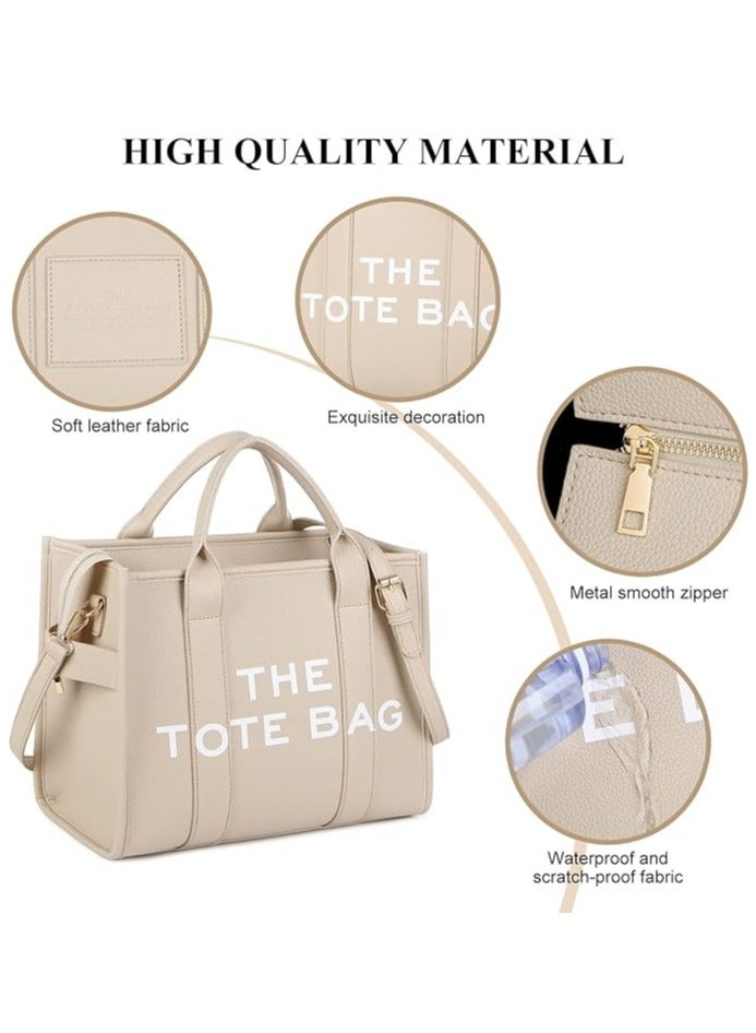 PU Leather Tote Bag Trendy Travel Tote Bag Handbag Top-Handle Shoulder Crossbody Bags  - Image 5