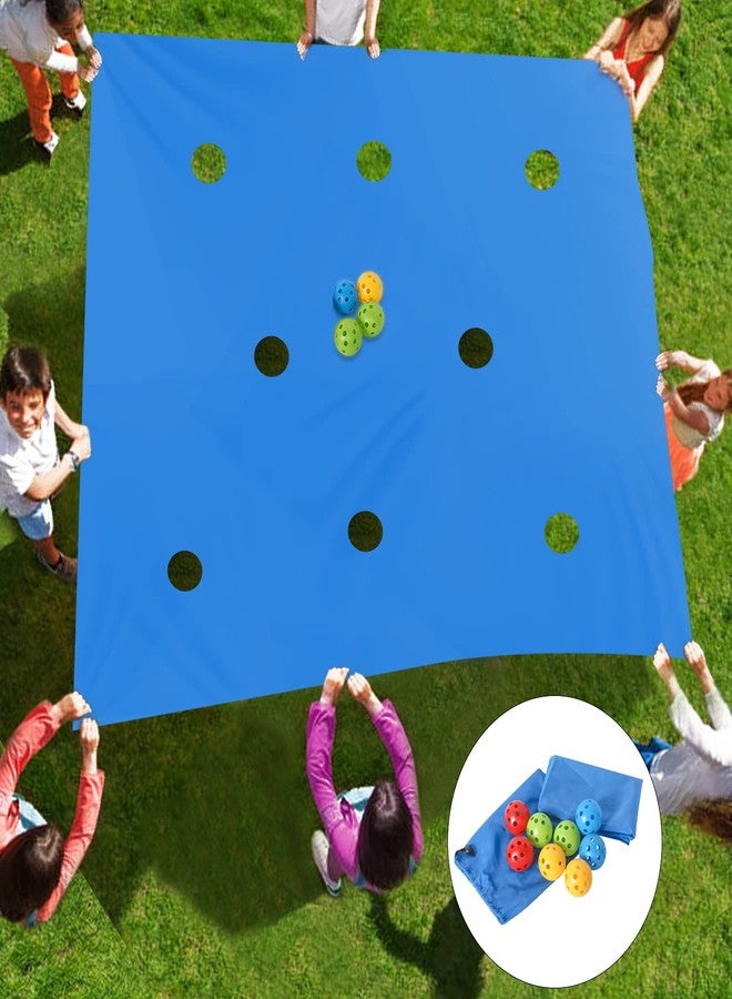Sonyabecca Hole Tarp Team-Blue Building Game Props Outdoor Fun Games Equipment Passing and Dribbling Game Blue,85''Lx57''W - Image 2