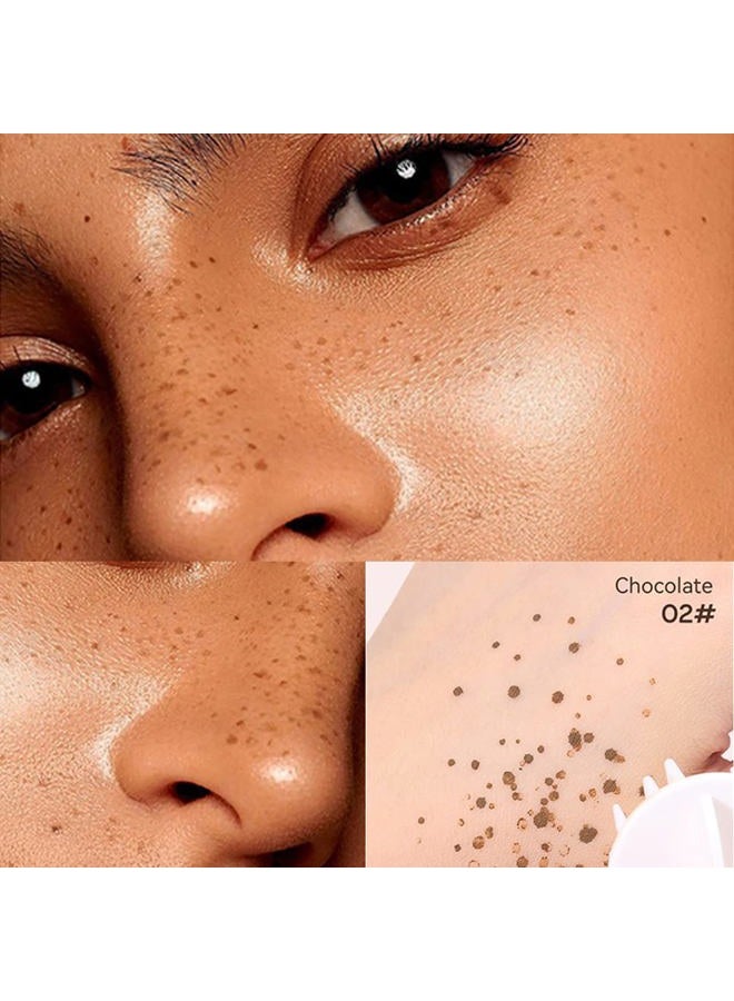 Erinde قلم بقع الشمس السائل المحسن، طابع بقع الشمس المزيف، وسادة هوائية مقاومة للماء سريعة الجفاف، قلم مكياج بقع الشمس الواقعية، طابع بقع الشمس السحري لمكياج مشمس طبيعي، 02 شوكولاتة - Image 2