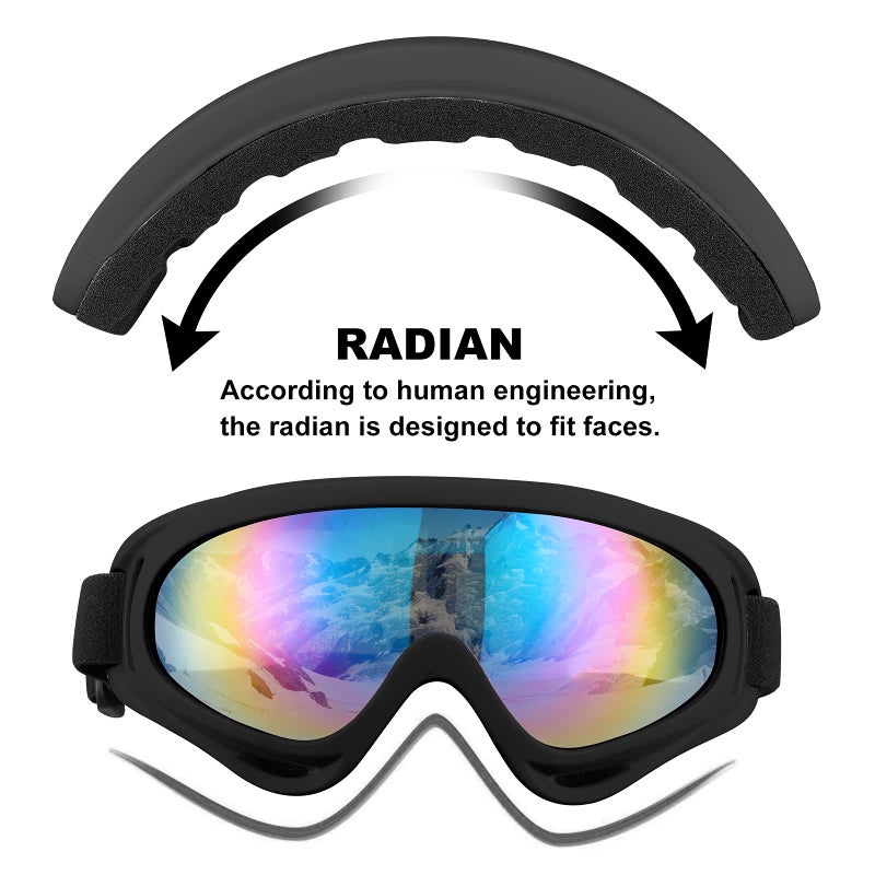 SixYard Ski Goggles, Motorcycle Goggles, 3 Pack Snowboard Snow Goggles for Men Women Adult Youth (Style 6) - Image 2