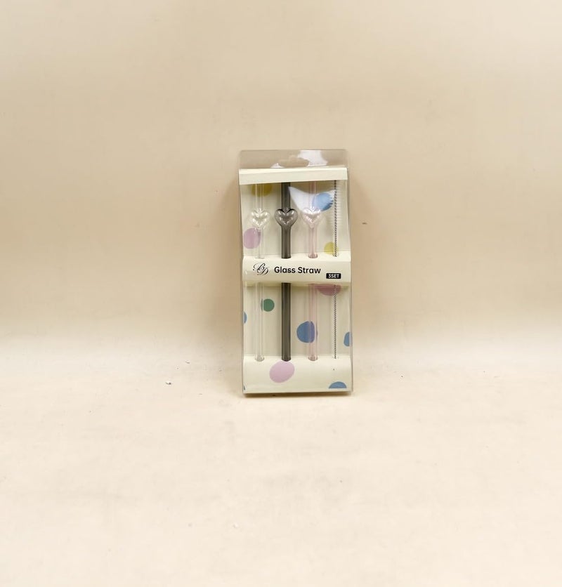 B&D Reusable Glass Drinking Straws Set of 4