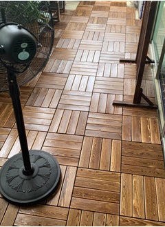 LINGWEI Wooden Floor Tiles Wood Decking Tiles Floor Deck Office Floor Tiles Home Floor Diy Tiles Garden Tiles 10pcs  - Image 4
