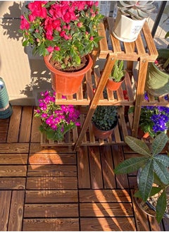 LINGWEI Wooden Floor Tiles Wood Decking Tiles Floor Deck Office Floor Tiles Home Floor Diy Tiles Garden Tiles 10pcs  - Image 5