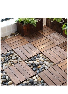 LINGWEI Wooden Floor Tiles Wood Decking Tiles Floor Deck Office Floor Tiles Home Floor Diy Tiles Garden Tiles 10pcs  - Image 3