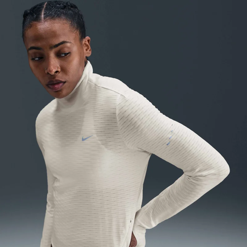 Nike White Women's Swift Therma-FIT Turtle-Neck Running Top for Women | Best Price UAE