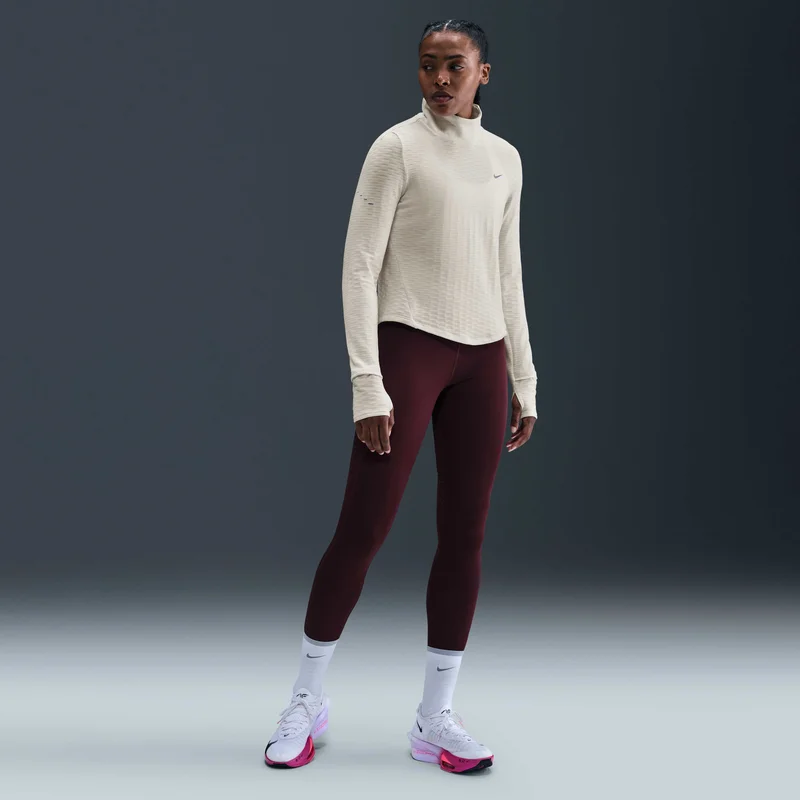 Nike White Women's Swift Therma-FIT Turtle-Neck Running Top for Women | Best Price UAE