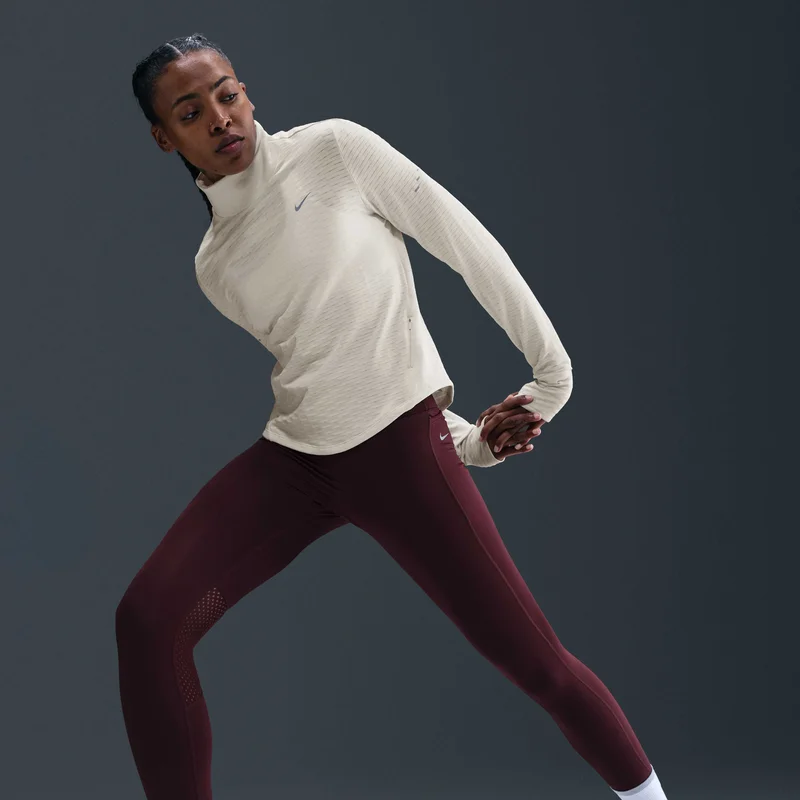 Nike White Women's Swift Therma-FIT Turtle-Neck Running Top for Women | Best Price UAE