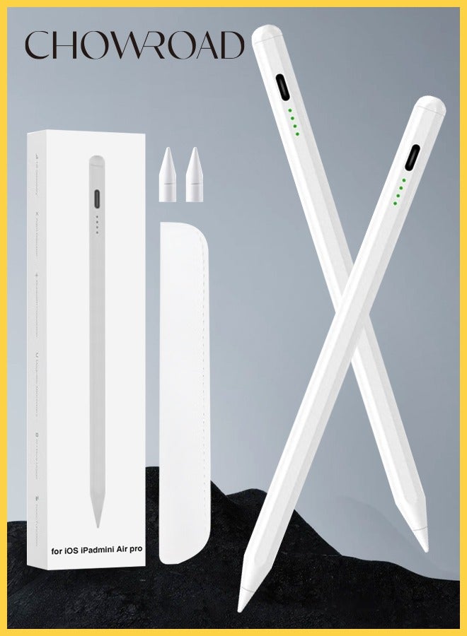 CHOWROAD Stylus Pen for iPad 9th&10th Gen Apple Pencil Fast Charge iPad Pen for iPad 2018-2025  iPad Pencil for iPad Pro 11/12.9 3/4/5 Gen  iPad Mini 5/6 iPad 6/7/8  iPad Air 3/4/5  (White) - Image 1