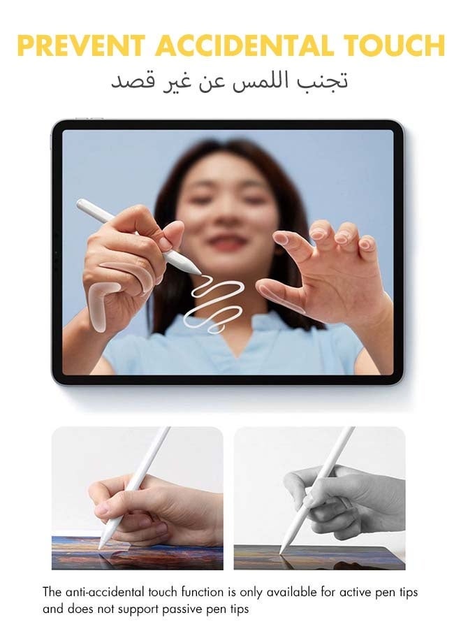 تشورود آيباد ذكي بتصميم عصري مع ميزة مقاومة للاستكشاف، وعمر بطارية طويل، وتوافق مع قلم أبل (النماذج 2018-2026، يدعم الجيل الحادي عشر، آيباد A16، والجيل التاسع عشر، والتاسع، والثامن، والسابع، والست، وآيباد برو، وآيباد إير، وآيباد ميني)، ويشمل 2 قطعة من القلم الاحتياطية وغلاف حماية أبيض واحد. (أبيض) - Image 5