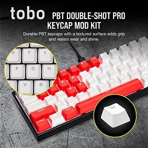 Tobo ABS Translucent Keycaps, OEM Highly Mechanical Keyboard, Universal Game Keyboard(Only Keycaps)(Keyboard Not Included) (White)-(TD-612KM) - Image 3