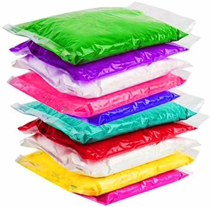 Evisha 12 Rangoli Stamp Dibbi Stencils Set with 3 Coloured Powder Packets, Decorative Pattern Tools for Festivals and Home Decor Designs and Colours May Vary - Image 4