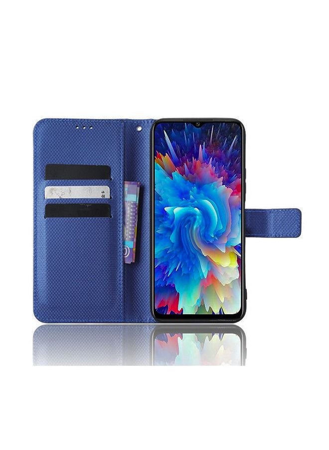 Generic - Infinix Hot 20 5g Case Cover Soft PU Leather Flip Folio Wallet with Card Slots Back Cover Drop-Proof Shock-Proof Protective Cell Phone Back Accessories Protection for Infinix Hot 20  Blue - Image 1