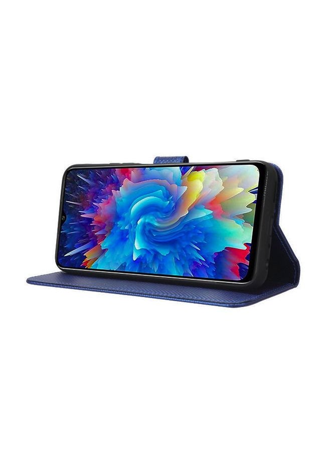 Generic - Infinix Hot 20 5g Case Cover Soft PU Leather Flip Folio Wallet with Card Slots Back Cover Drop-Proof Shock-Proof Protective Cell Phone Back Accessories Protection for Infinix Hot 20  Blue - Image 1