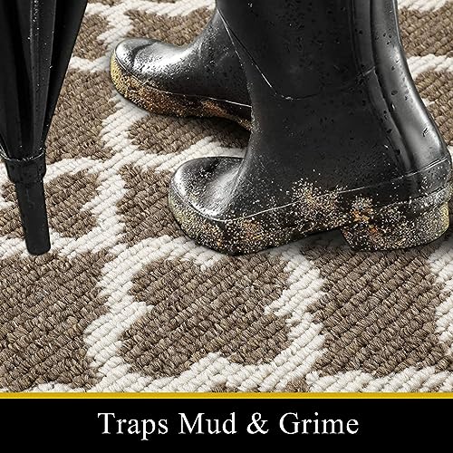 U'Artlines Runner Rug for Hallway 2×6feet Non Slip Kitchen Floor Carpet Runners Brown Geometric Pattern Machine Washable Area Rug for Entryway Bathroom - Image 5