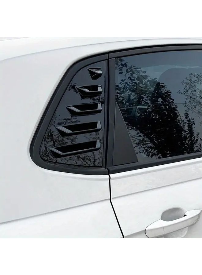 1 Pair Carbon Fiber Gloss Black Shutter Cover Trim For Volkswagen Polo Mk6 2018 2025 Sleek ABS Side Vent Louver Easy Installation Durable Auto Decoration Car Window Trim Modern Car Accessory Glossy Finish Car Window Decoration - Image 4