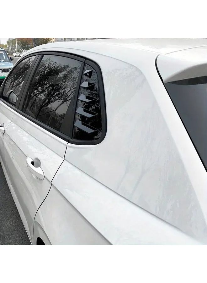 1 Pair Carbon Fiber Gloss Black Shutter Cover Trim For Volkswagen Polo Mk6 2018 2025 Sleek ABS Side Vent Louver Easy Installation Durable Auto Decoration Car Window Trim Modern Car Accessory Glossy Finish Car Window Decoration - Image 5