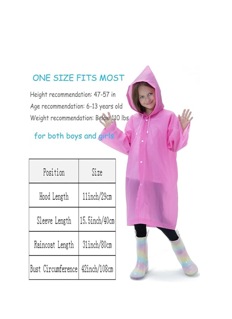 Globalests - Raincoat for Kids 2 Pack EVA Coat Reusable Poncho Jacket for Boys and Girls 5 to 12 Years Old - Image 1