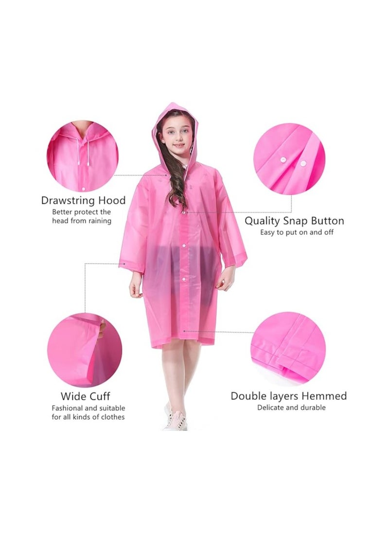 Globalests - Raincoat for Kids 2 Pack EVA Coat Reusable Poncho Jacket for Boys and Girls 5 to 12 Years Old - Image 1