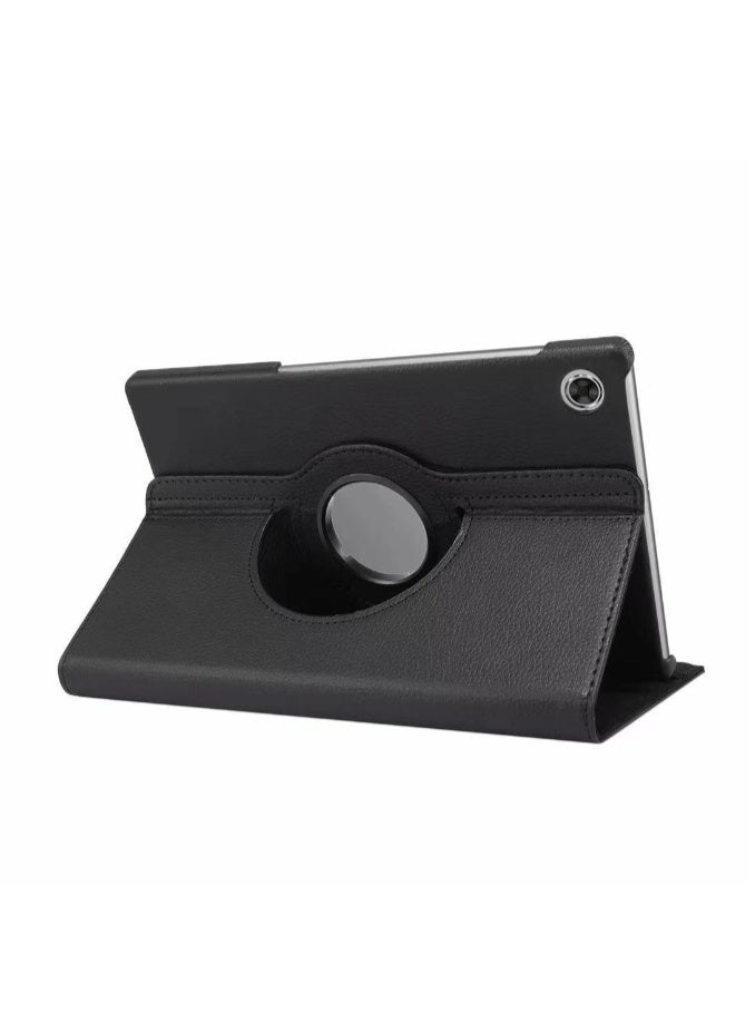 for Lenovo Tab M10 HD (2nd Gen) TB-X306F Case Cover, Multi-Angle Stand + 360 Rotating Bracket + Shockproof Leather Slim Protective Cover, Black - Image 1