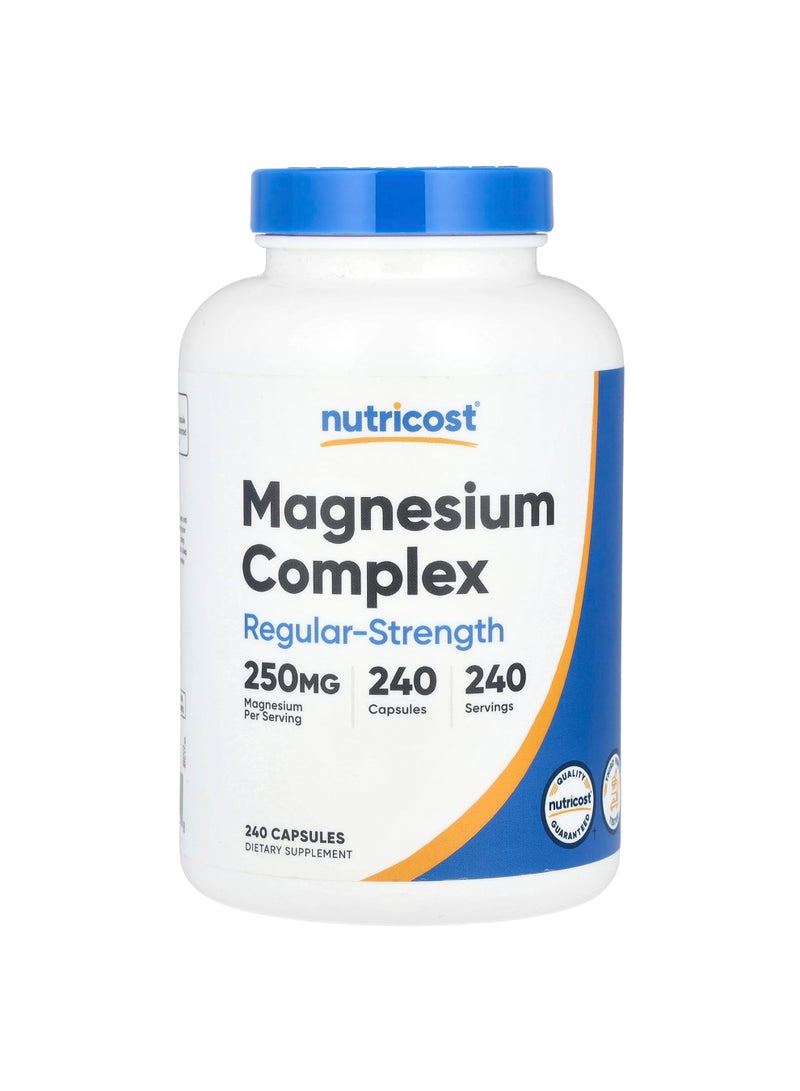 Nutricost Magnesium Complex, Regular-Strength, 250 mg, 240 Capsules