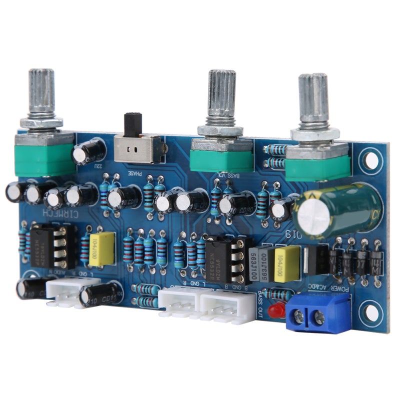2.0+0.1 Preamp Board Dual 5532 Full Tone - Adjustable Bass Frequency Phase with Independent Output Interfaces for Subwoofer Blending - Image 4
