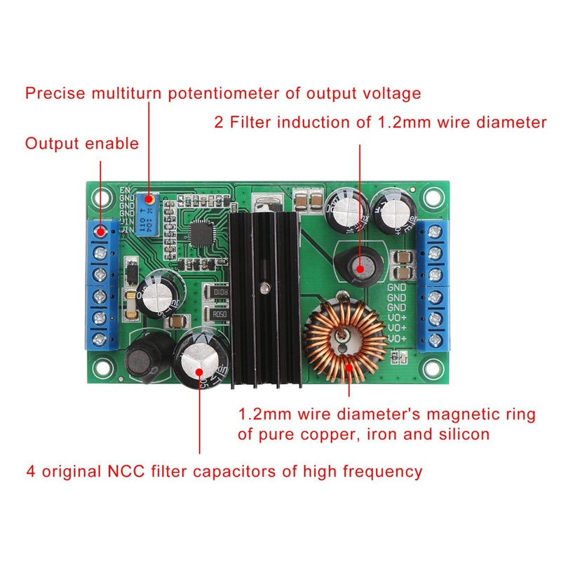REES52 REES52 300W 14A DCDC LTC3780 Automatic Step Up Down Power Supply Module 5V32V to 224V Car PC Voltage Regulator Boost Buck Converter - Image 2