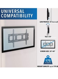 Generic TV Wall Mount Bracket For Samsung Sony Vizio LG Panasonic TCL Element 32 40 42 47 50 55 60 65 Inch TVs VESA 200x200 400x400 600x400, 750x450 Compatible Premium Tilt 175 Lbs Capacity  - Image 3