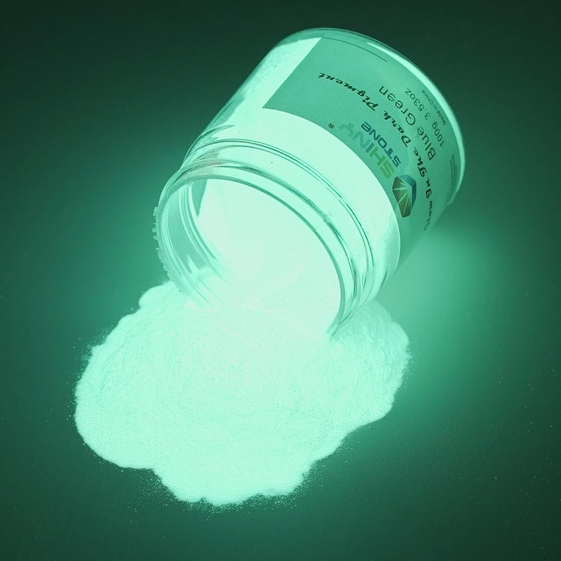Shiny Stone Glow in The Dark Powder Pigment, Neutral and Fluorescent Colorful Luminous Pigment Powder for Painting, Epoxy Resin Colorant, DIY Crafts and Theme Party,100g/3.53oz (Blue Green) - Image 4
