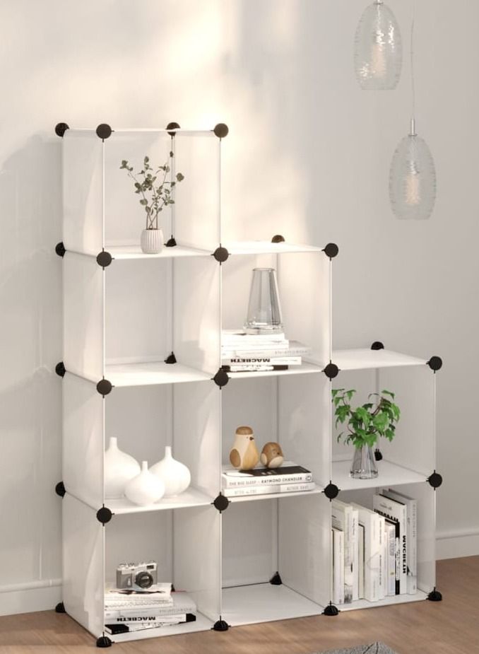 9 Cube Double Plastic Modular Storage Closet Organizer Cabinet Shoe Rack Cabinet Cube - Image 3