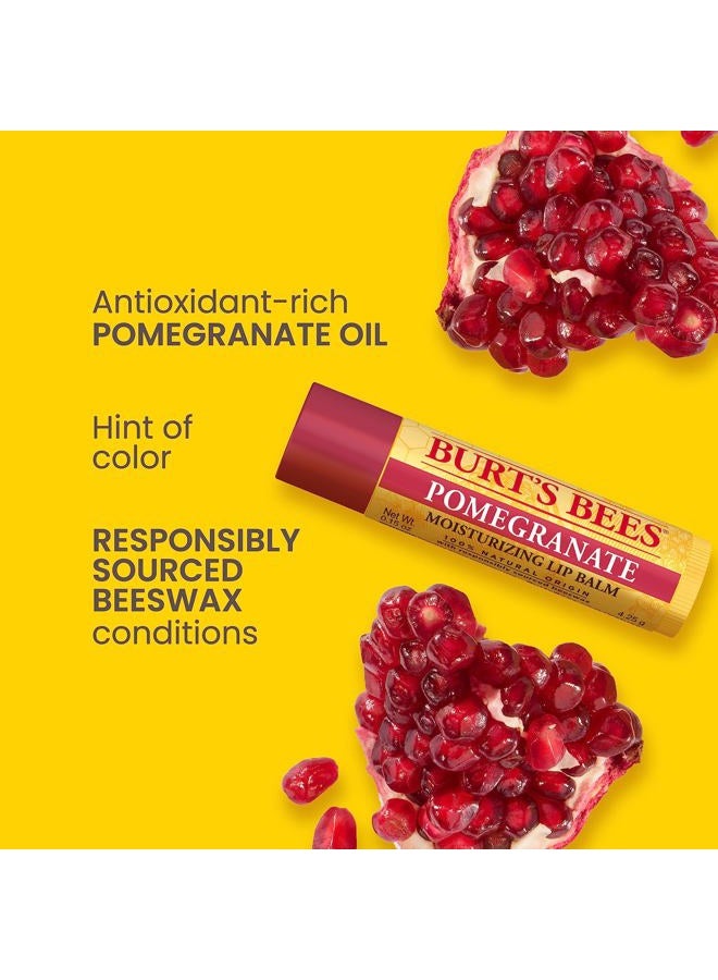 Burt's Bees Pomegranate Lip Balm, Lip Moisturizer With Responsibly Sourced Beeswax, Tint-Free, Natural Conditioning Lip Treatment, 1 Tube, 0.15 oz. - Image 2