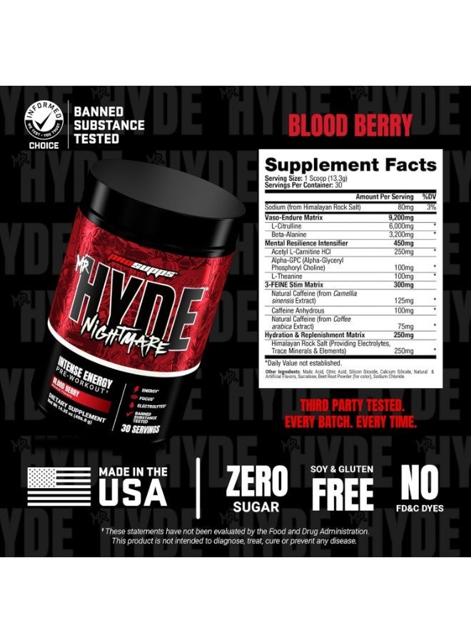 PRO SUPPS HYDE NIGHTMARE - BLOOD BERRY - 30SER - Image 2