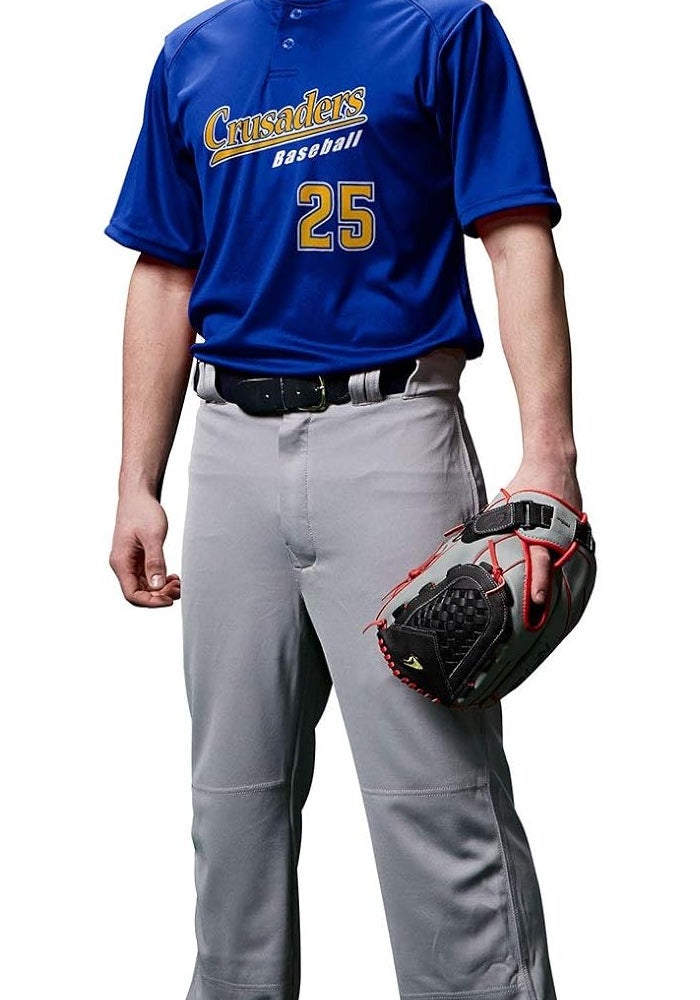 CHAMPRO Men's MVP Open Bottom Loose-fit Baseball Pants - Grey - Image 5