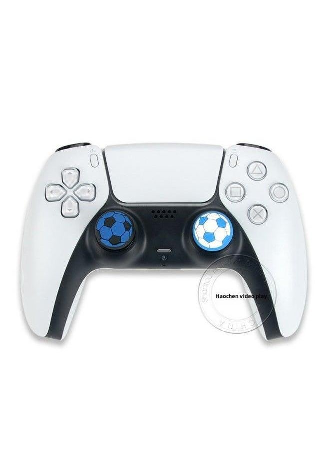 Generic - PS5PS4 Football Theme Rocker Cap Silicone XBOX ONE 360 Mushroom Head Button Soft Rubber Cap-Product Color:Black Background Red - Image 1