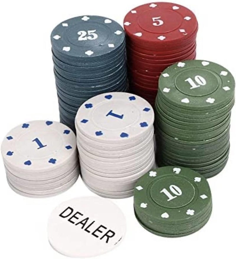 Storio طقم رقائق البوكر بأسلوب الكازينو، 100 قطعة، مع زر الموزع، علبة معدنية - Image 4