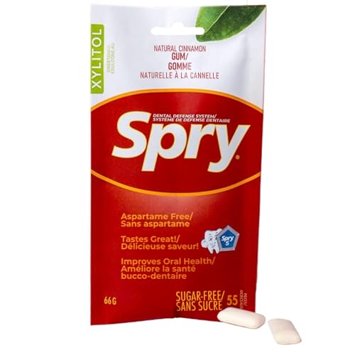 Spry علكة سبراي الطبيعية المنعشة بنكهة القرفة 55 حبة خالية من الأسبارتام والسكر وغير معدلة وراثيًا - Image 5