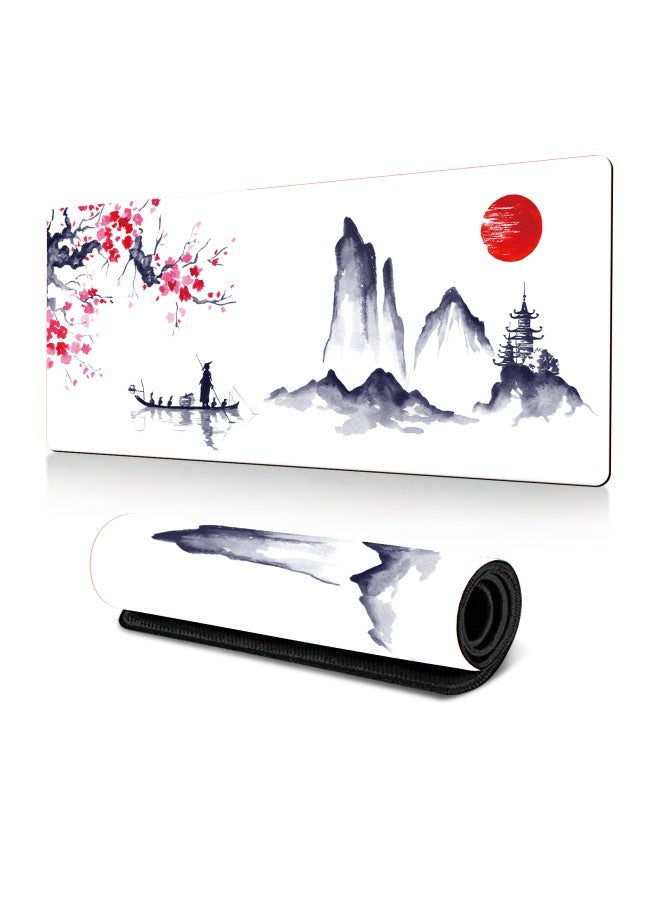 Ink Cherry Blossom Mouse Pad Large Office Desk Pad Dead Life Black And White Series Mouse Pad Rubber Non-slip-Color:400*900*2MM-Pattern:Pattern 4  - Image 1
