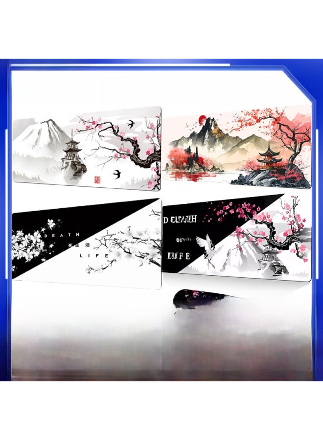 Ink Cherry Blossom Mouse Pad Large Office Desk Pad Dead Life Black And White Series Mouse Pad Rubber Non-slip-Color:400*900*2MM-Pattern:Pattern 4  - Image 2
