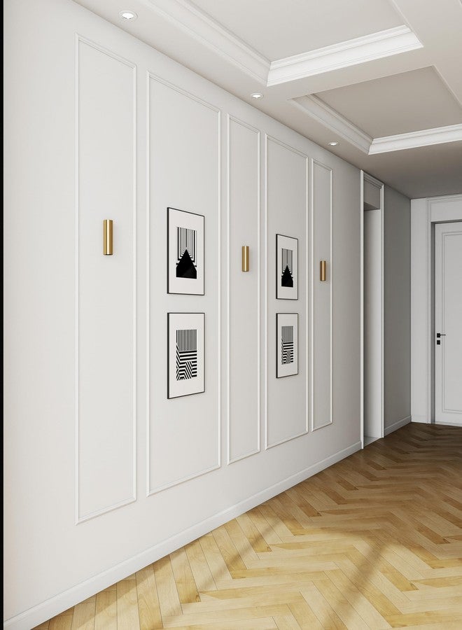 Colingmill 5 Set Accent Wall Molding Kit Premade Wainscoting Panels Wall Molding Peel and Stick Panel White Pre Cut Trim for Walls Picture Frame Molding for Home Decoration(31 x 78 Inch) - Image 3