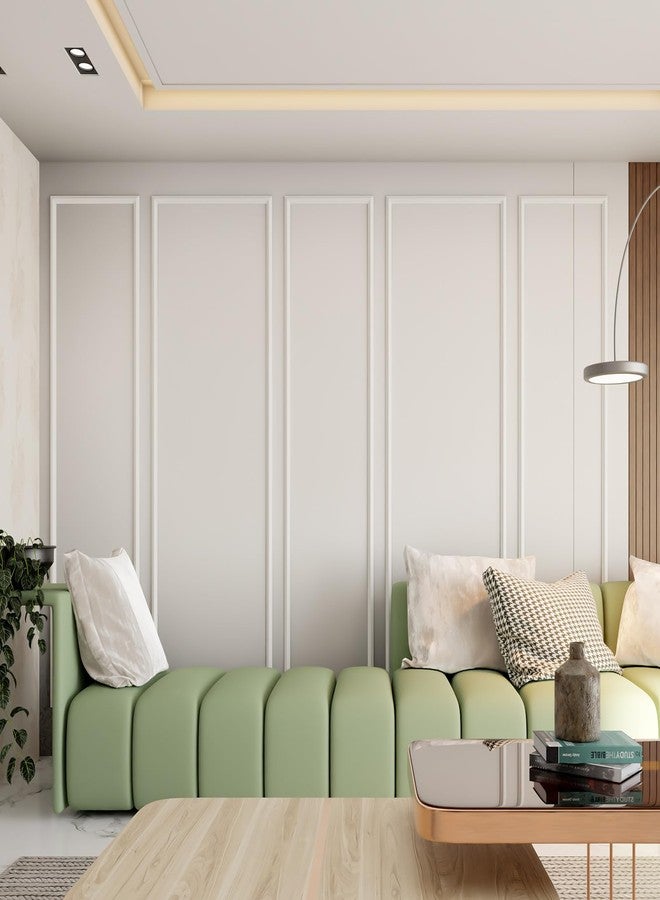 Colingmill 5 Set Accent Wall Molding Kit Premade Wainscoting Panels Wall Molding Peel and Stick Panel White Pre Cut Trim for Walls Picture Frame Molding for Home Decoration(31 x 78 Inch) - Image 5