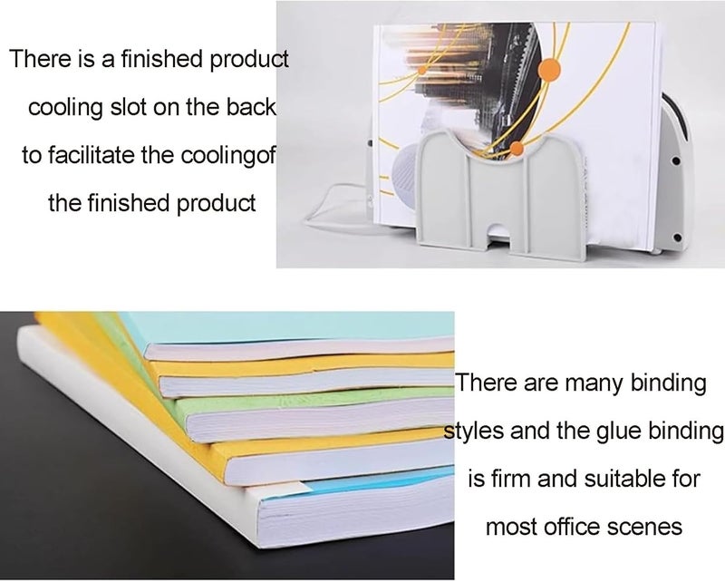 Electric Hot Melt Binding Machine, Mini A4 Thermal Binding Machine with 33mm Max Binding Thickness, PTC Ceramic Heating, 1min Fast Binding for Photo Album, Documents and Reports - Image 3