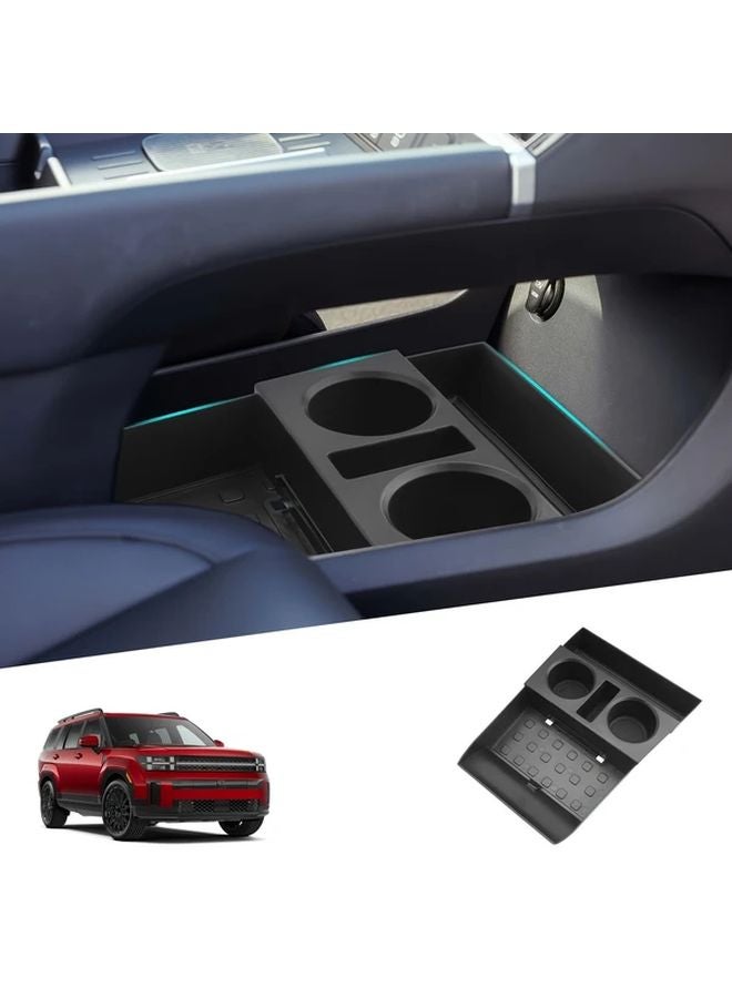 ABS Lower Organizer Tray For Hyundai Santa Fe 2024 2025 Center Console Storage Box With Cup Holders - Image 1