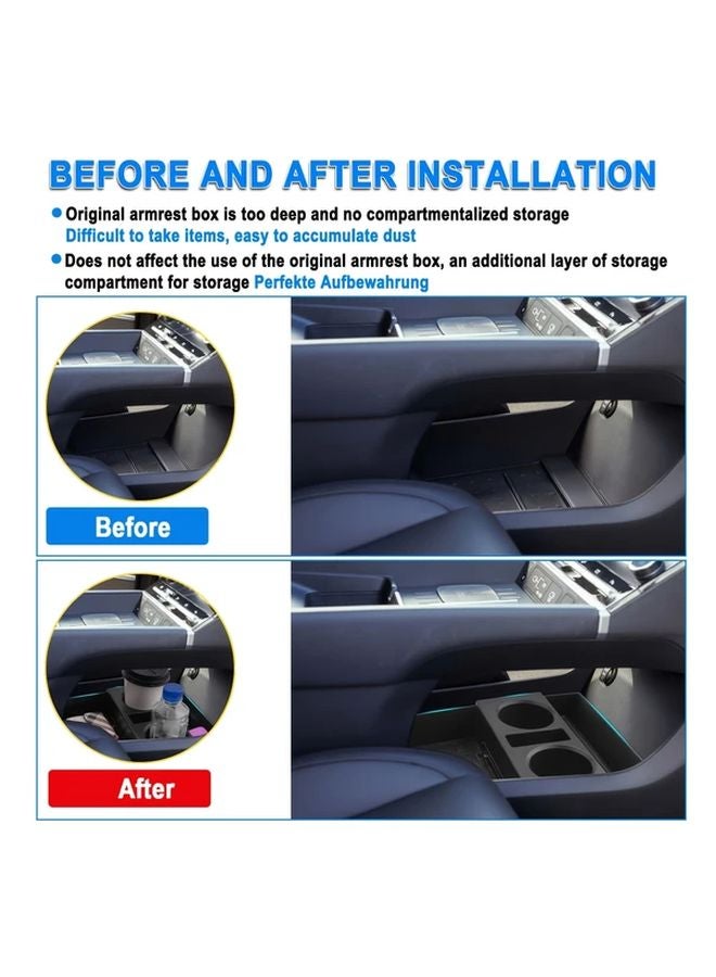 ABS Lower Organizer Tray For Hyundai Santa Fe 2024 2025 Center Console Storage Box With Cup Holders - Image 3