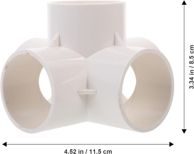 Garneck 2pcs 1-1/2 Inch Pvc Tee 5-way Pipe Fittings Connectors for Garden Fence Frame Pvc Plumbing and Storage Frame Assembly - Image 2