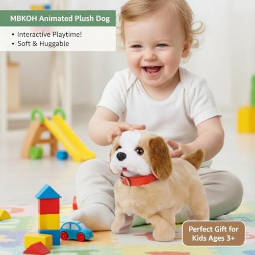 MBKOH Jumping, Walking and Barking Soft Toy Fantastic Puppy Battery Operated Back Flip Jump Run Toy Kid (Brown) (Jumping Dog) (Cutie Puppy) - Image 4