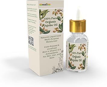 MEBO Organic Jojoba Oil 35ml 100 Pure Natural ColdPressed Oil for Skin Hair Nails Deep Hydration AntiAging and Scalp Care Vegan CrueltyFree - Image 1