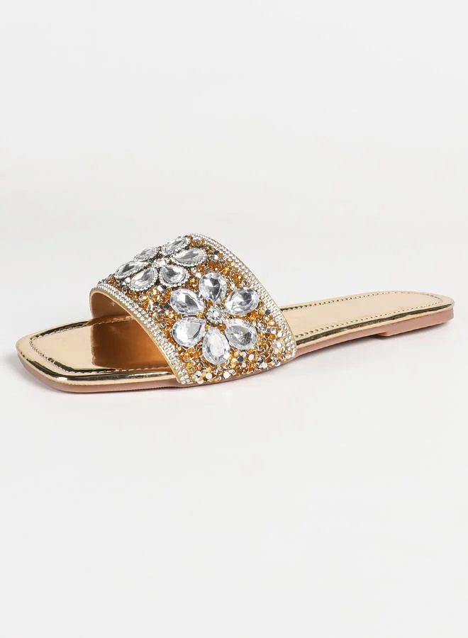 Take Two Embellished Flat Sandals