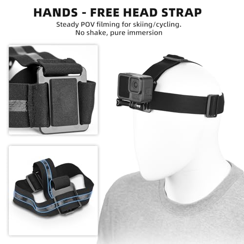 BRDRC Accessories Kit for GoPro, Head Chest Mount Strap Harness Backpack Clip Holder Wrist Strap, 360°Rotating Adapter + Quick Release for DJI Action 5 Pro 4 3, for Go Pro Hero Camera Accessory Bundle - Image 5