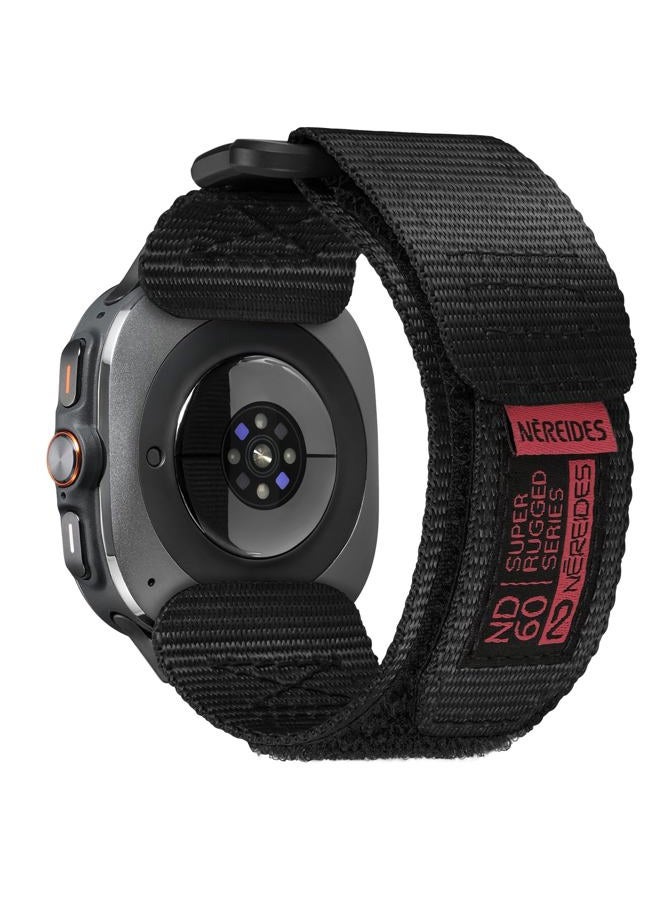 Nereides Band Compatible with Samsung Galaxy Watch 7 6 5 4 40mm 44mm/ Watch 6 4 Classic/Watch 5 Pro/Watch 3 Classic 41mm/Active 2, 20mm Nylon Replacement Sports Strap for Men Women(Black,L) - Image 1