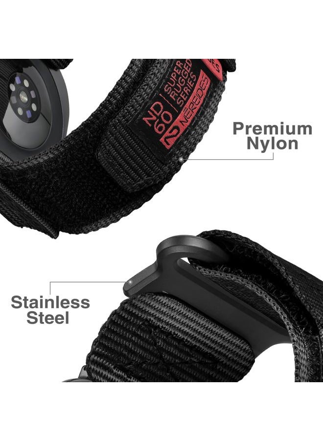 Nereides Band Compatible with Samsung Galaxy Watch 7 6 5 4 40mm 44mm/ Watch 6 4 Classic/Watch 5 Pro/Watch 3 Classic 41mm/Active 2, 20mm Nylon Replacement Sports Strap for Men Women(Black,L) - Image 5