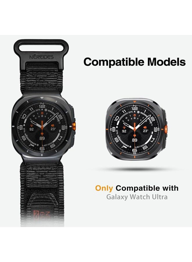 Nereides Band Compatible with Samsung Galaxy Watch 7 6 5 4 40mm 44mm/ Watch 6 4 Classic/Watch 5 Pro/Watch 3 Classic 41mm/Active 2, 20mm Nylon Replacement Sports Strap for Men Women(Black,L) - Image 3